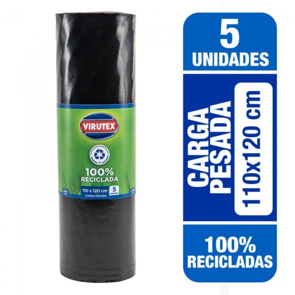 Bolsa de Aseo Virutex Carga Pesada 110x120 cm (5 unidades)