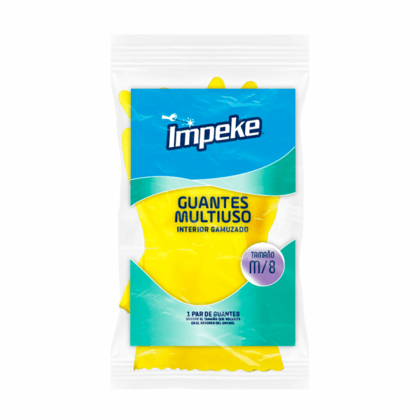 Guantes de Látex Impeke Multiuso Talla M (Amarillo)