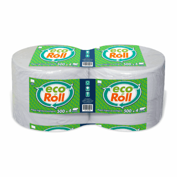 Papel Higiénico Ecoroll Hoja Simple (4 rollos x 500 m)