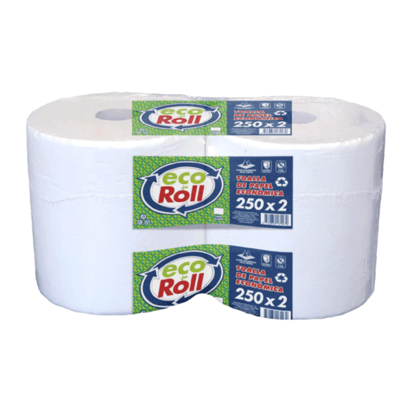 Toalla de Papel Ecoroll Económica (2 rollos 250 m) Hoja Simple