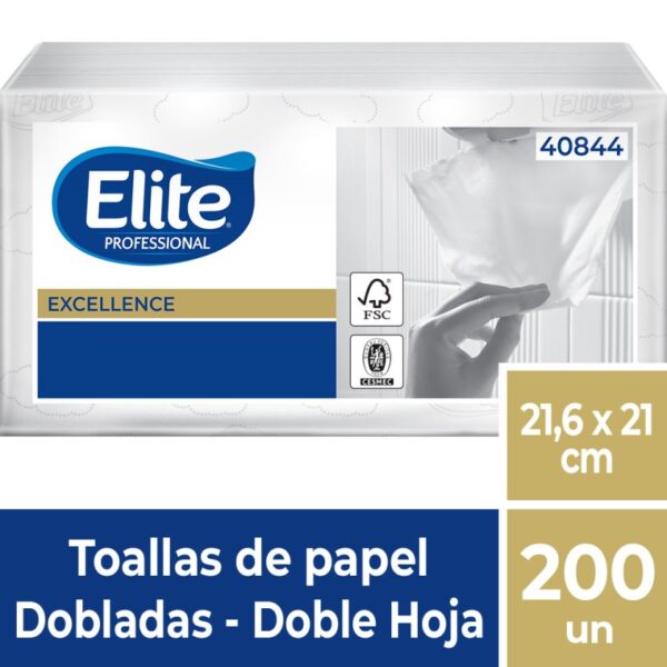 Toalla de Papel Elite Interfoliada Clinic 200 unidades Doble Hoja